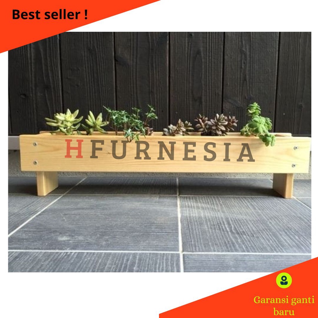 Rak bunga panjang rak sukulen kaktus  planter box rak pot kayu bunga pot tanaman kayu