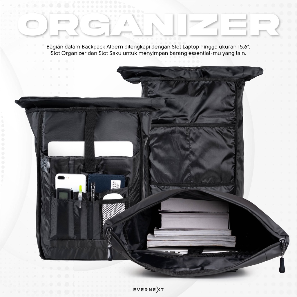 Tas Punggung Pria Anti Air ALBERN 30L Laptop 15,6&quot; Backpack Waterproof