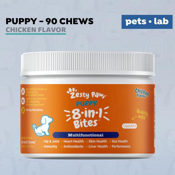 Zesty Paws Puppy 8-in-1 Multivitamin Mini Bites Vitamin Anak Anjing