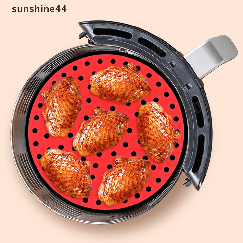 Sunshine Alas Air Fryer Anti Lengket Bentuk Bulat / Kotak Bahan Silikon Food Grade