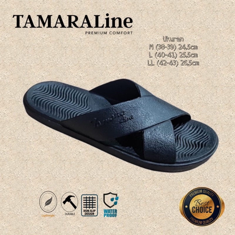 Sandal Selop Slide Slip on Karet Pria Dewasa / Remaja - TAMARALINE 227 / Bahan Premium Lentur Empuk Ringan Kuat Anti Slip Anti Air / Model Sandal Casual Santai Rumah Hotel Outdoor Kamar Mandi Murah Original