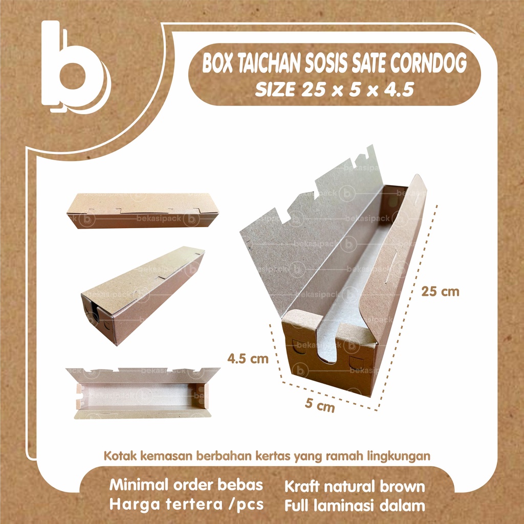

Box Taichan Sosis Sate Corndog Kraft Foodgrade 25x5x4.5 I BTSSCKF00391