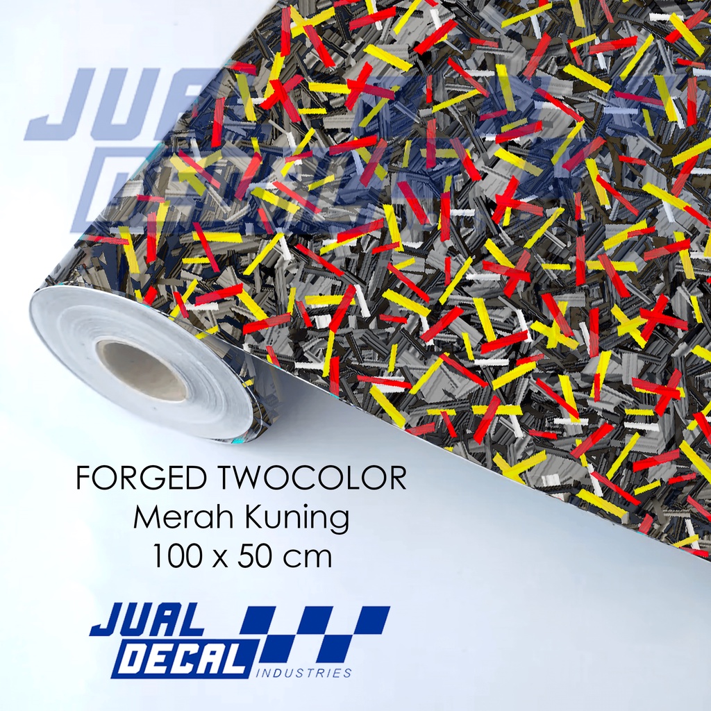 MODEL BARU Stiker Carbon Forged Fiber Dual Tone 100 x 50 cm Skotlet List Karbon Wraping Body Motor d