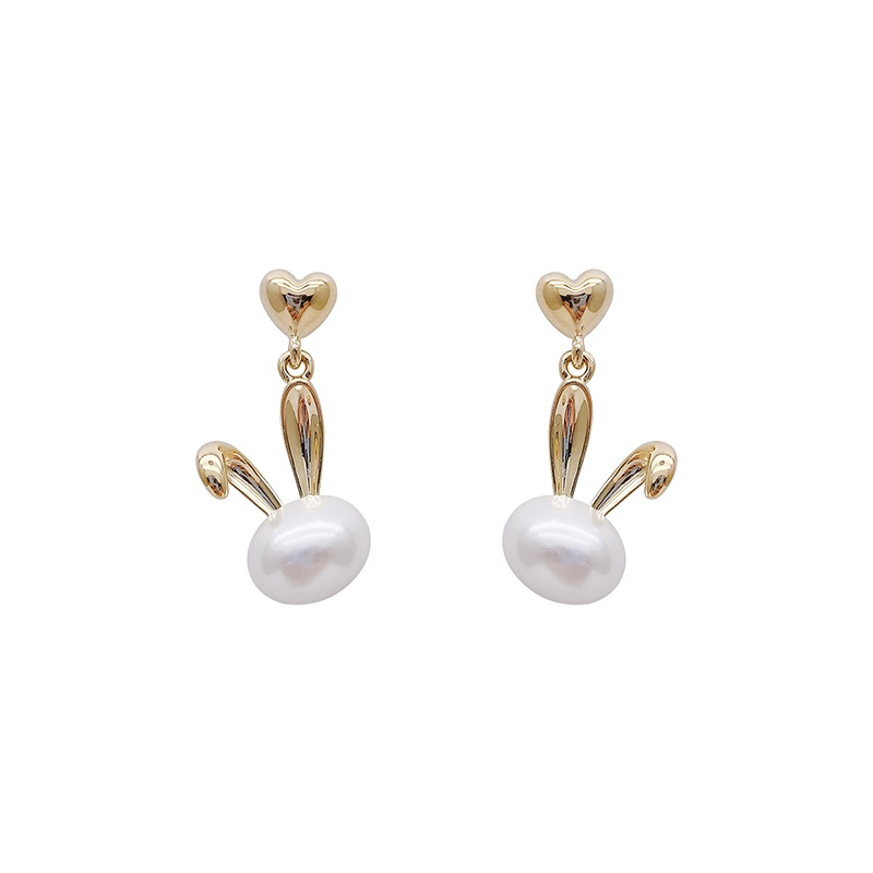 Anting Kelinci Mutiara Lucu Untuk Wanita Aksesoris Korea