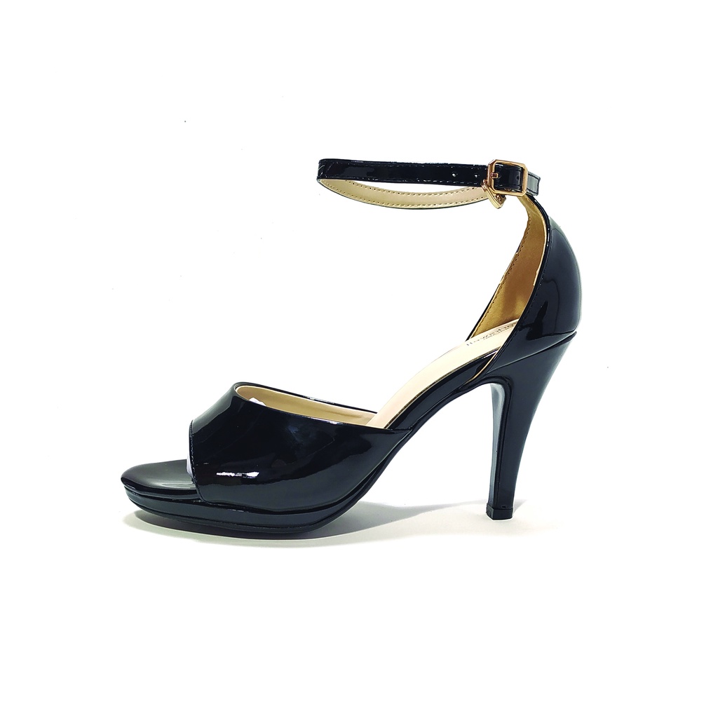 Workswell Sandal  Wanita High Heels 9cm Hitam Glosi Kode OT4