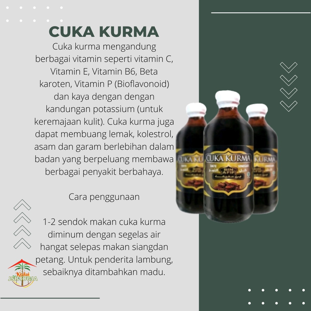 Cuka Kurma Bin Afif | Minuman Kesehatan Binafif | Date VinegarIsi 310 ml