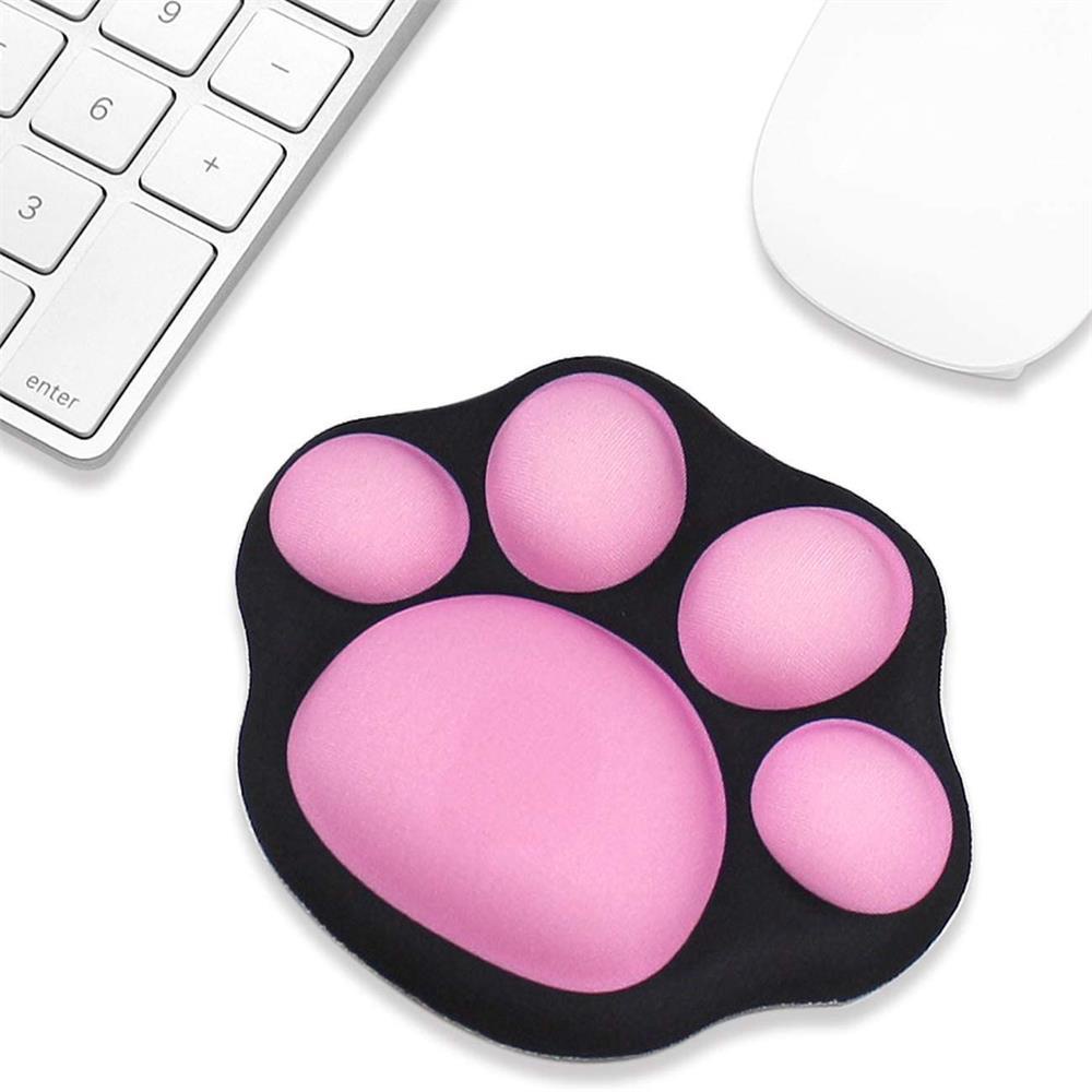 Mouse Pad Dengan Bantalan Pergelangan Tangan Bahan Karet Anti Slip Motif Telapak Kaki Kucing