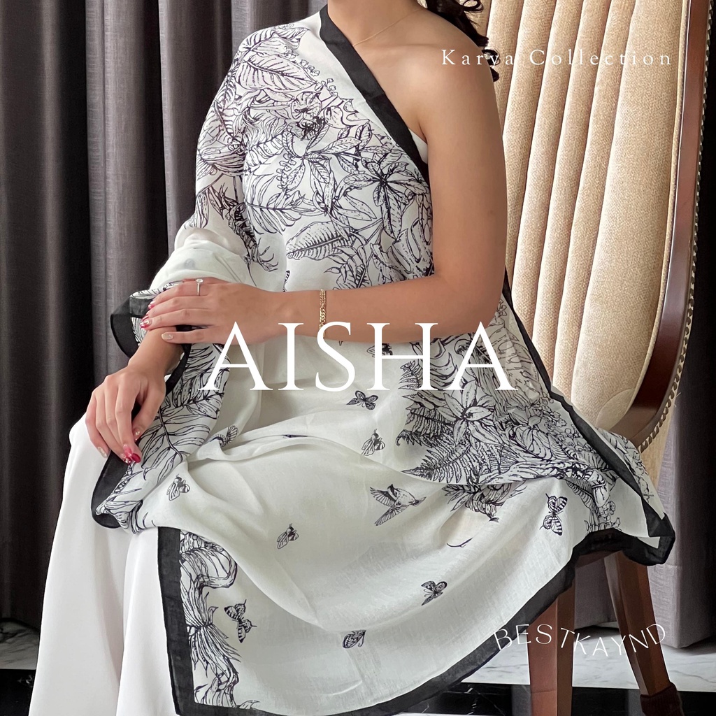 Aisha Shawl Karya Collection | The Best Kaynd |  Premium Scarf Selendang Pashmina Syal Shawl Pasmina Hijab Kain Batik