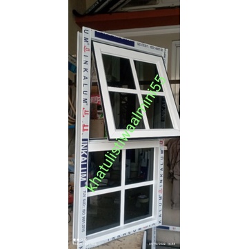 cendela aluminium klasik ornament + kaca mati 60x120 BAHAN INKALUM  LEBIH TEBAL