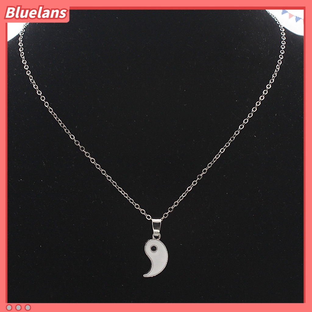 1 Pasang Kalung Liontin Tai Chi Bahan Alloy Tahan Karat Untuk Unisex