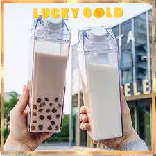 BOTOL KOTAK SUSU BENING TRANSPARAN BOTOL REFILL KULKAS BOTOL TUMBLER KOREA MILK BOTOL MINUM CLEAR AE