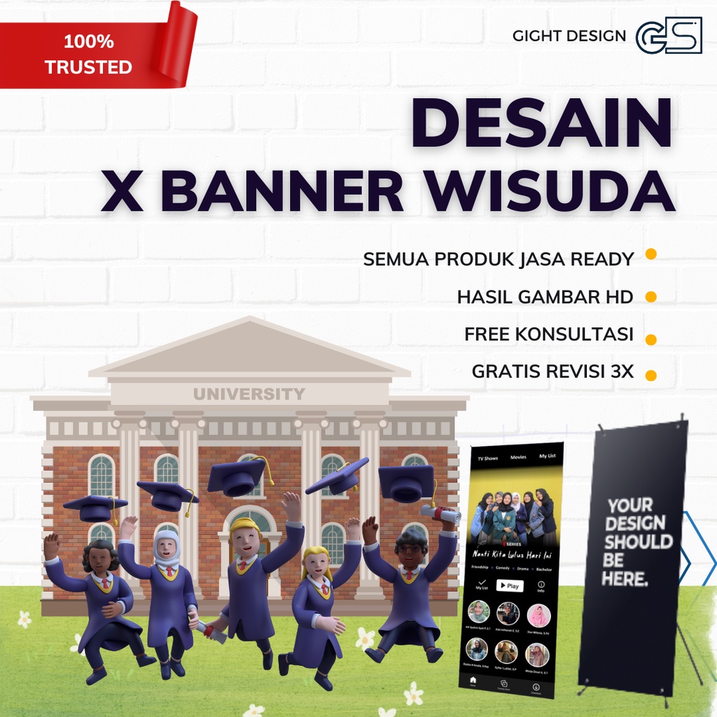 Desain X Banner WIsuda I Jasa Desain