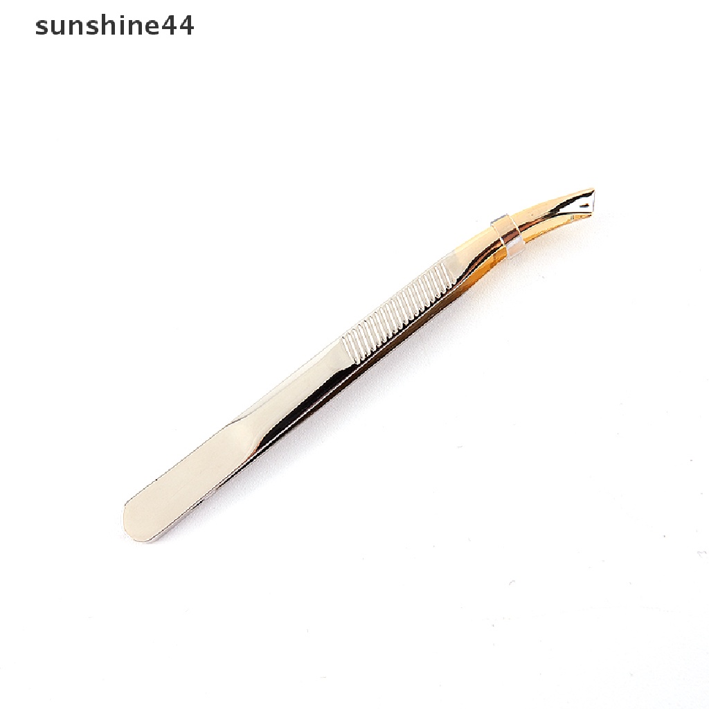 Sunshine Pinset Stainless Steel Ujung Miring Untuk Mencabut Alis / Bulu Wajah