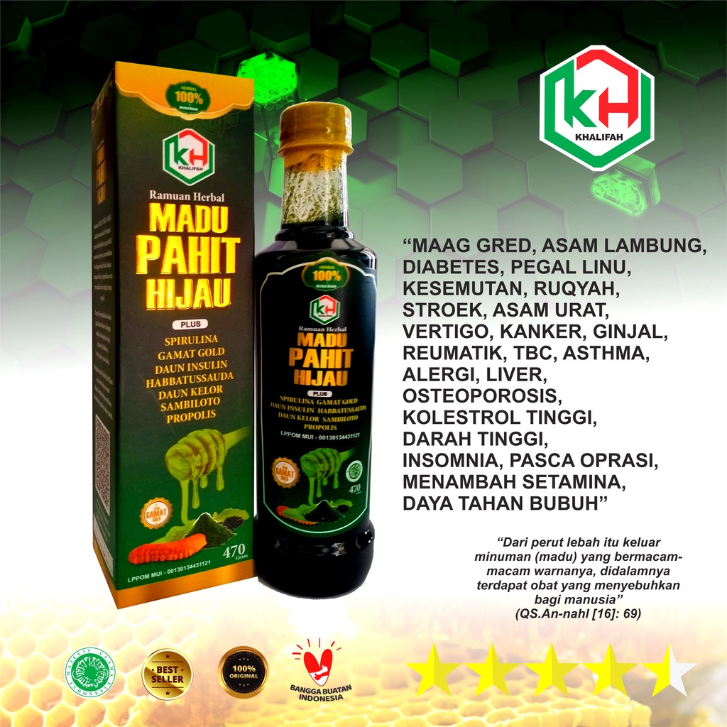 Madu Pahit Super Plus Spirulina Daun Insulin Gamat Gold Khalifah