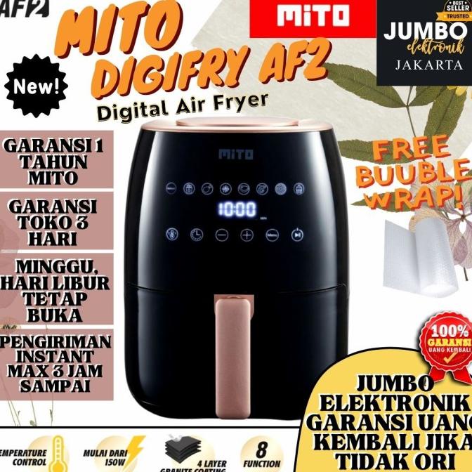 TERBARU Mito Digital Air Fryer Mito Af2 Af 2 Digifry GO 3l 3 Liter Low Watt /PERALATAN MASAK SET/PAN