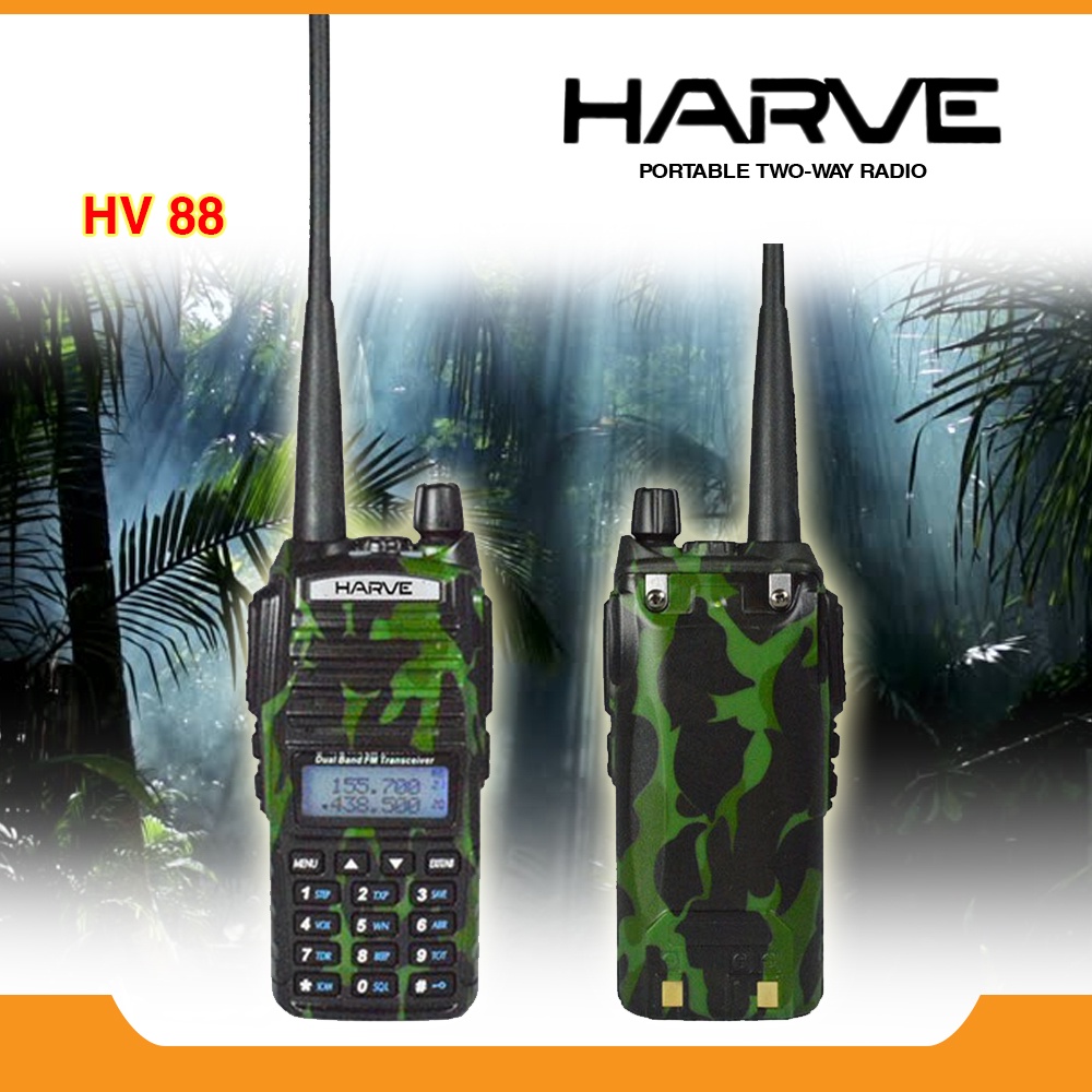 Handy Talky Harve HV-88 5 Watt Ht Harve HV88 Dual PTT Free Headset