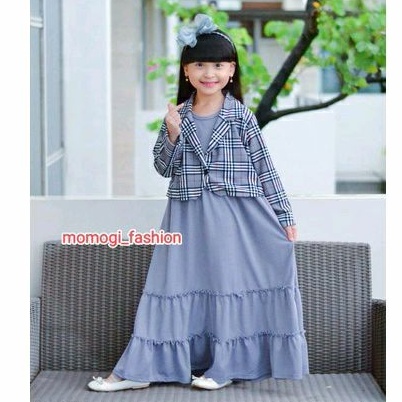 MOMOGI- SET GAMIS ANAK BLAZER 2 IN 1 (Inner dan Outer) /RESTOCK BEST SELLER / Usia 5th-10th