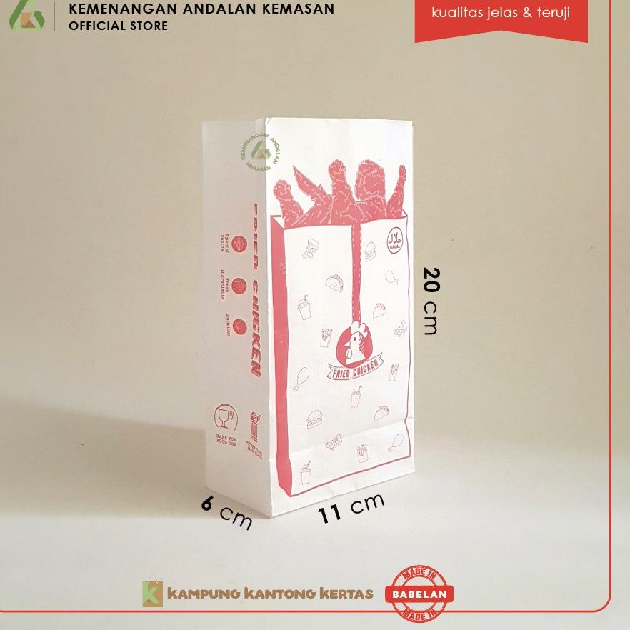 

KODEq7Q1c--Kantong Fried Chicken , Kemasan Fried chicken, Kantong Kertas Fried Chicken, Bungkus Fried chicken 1 pak @100pcs