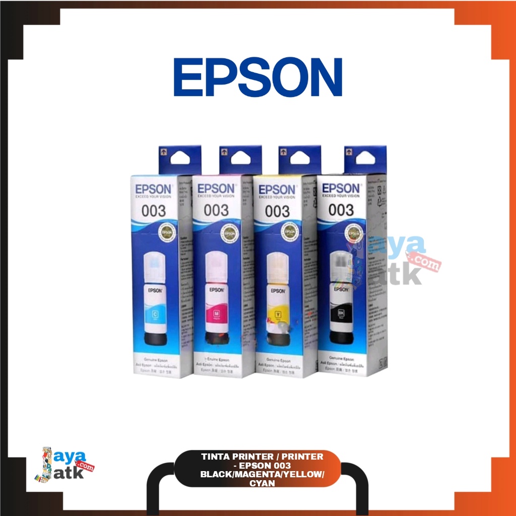 

Tinta Printer / Printer Ink - Epson 003 Black / Magenta / Yellow / Cyan