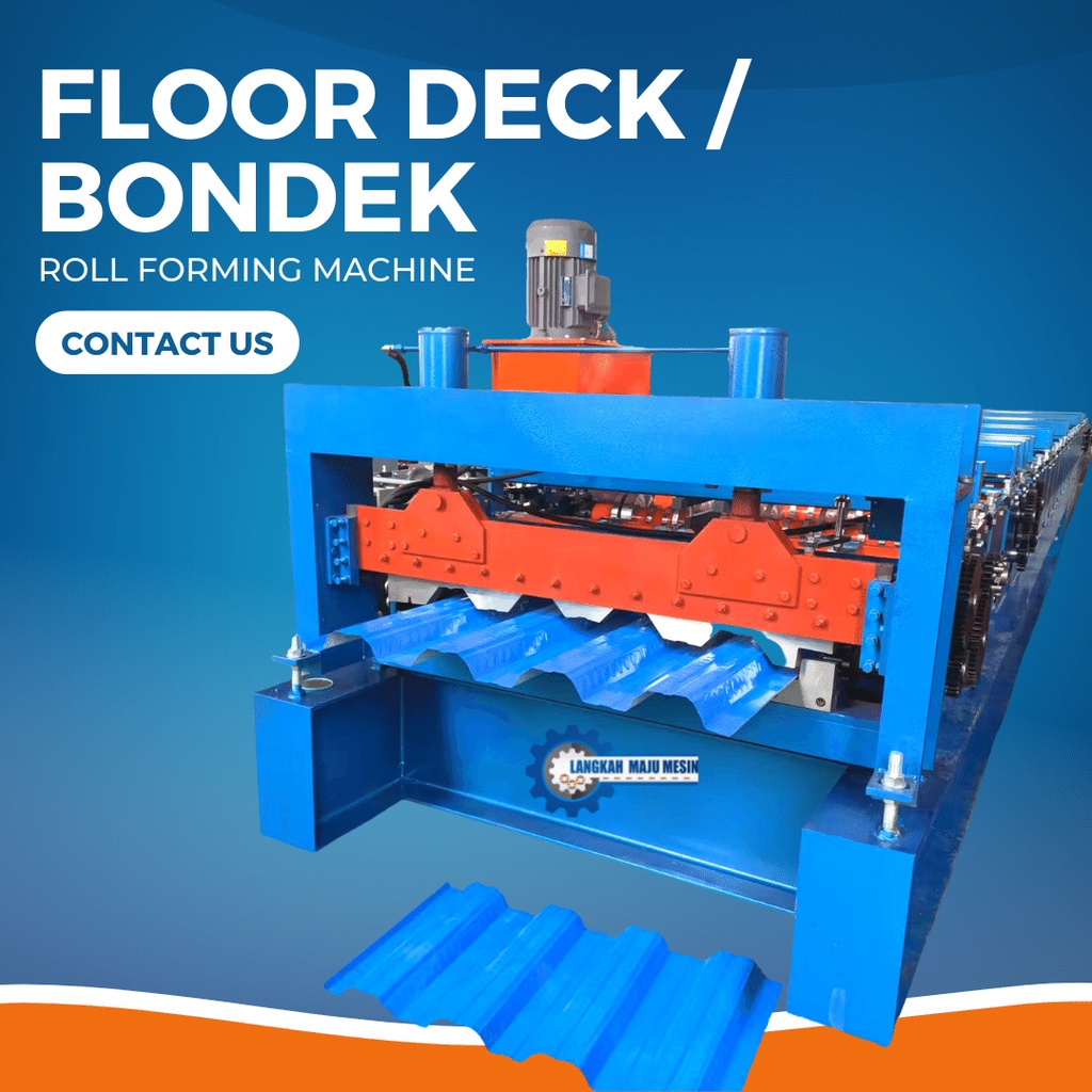Floor Deck Roll Forming Machine Mesin Bondek Roll Forming 4 Gelombang