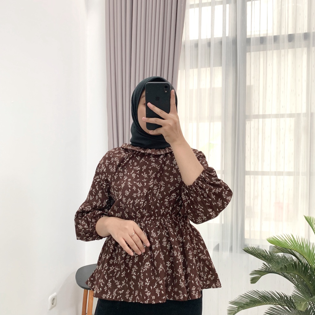 OLLA BLOUSE KOREAN STYLE / VINTAGE FLOWY BLOUSE / FLORA BLOUSE MOTIF BUNGA / BLOUSE KERUT BLOUSE KOREA / FLOWER SHIRT / OLLA BLOUSE KOREAN STYLE / FLOWY BLOUSE / FLORA BLOUSE MOTIF BUNGA