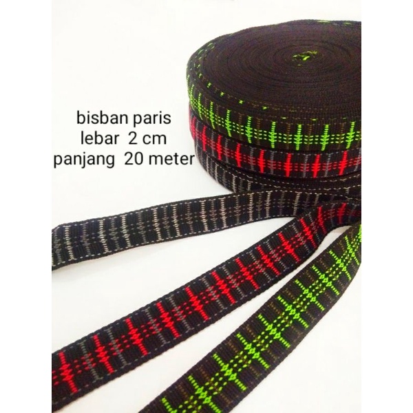 bisban tali webbing KD008 ukuran 2 cm 1 rol panjang 20 meter