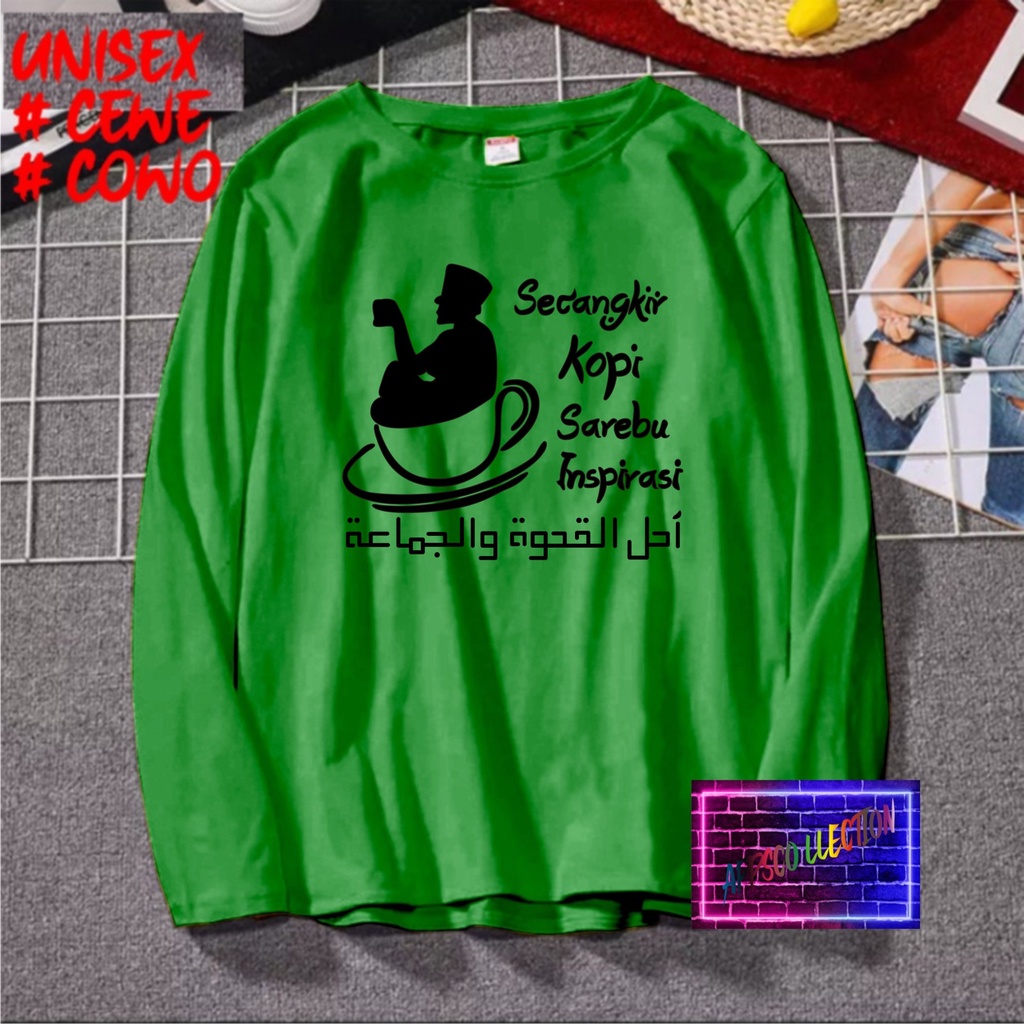 COD/ KAOS SANTRI SECANGKIR KOPI SEREBU/KAOS TULISAN/KAOS SANTRI KEKINIAN/KAOS DAKWAH/KAOS ISLAM/SANTRIWATI/KAOS HITS 2022/KAOS BERGAMBAR KAOS EKSPRESI KAOS PRIA TSHIRT WANITA Santai Crew Neck V-Neck Slim-fitting Polos Setrip Hitam Putih Crew Neck