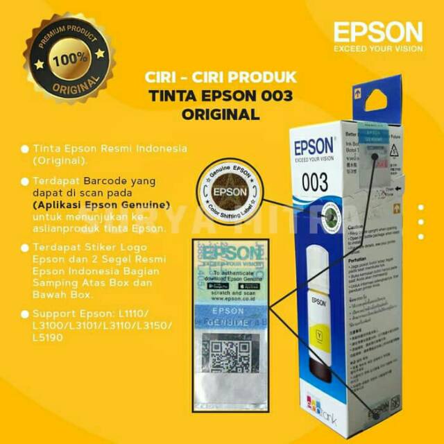 TINTA EPSON 003 ORIGINAL