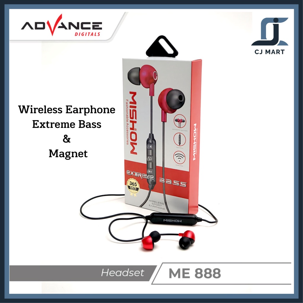 Advance ME888 - Wireless Earphone with Extreme Bass and Magnet