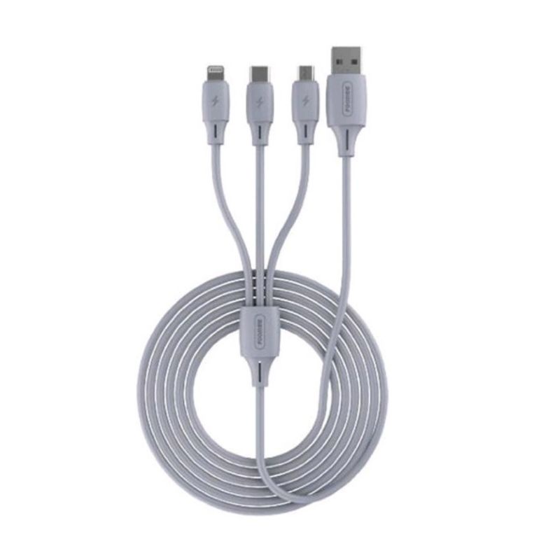 FOOMEE NF17 Cable Charger 3IN1 Fast Charging 2A Micro USB Lightning TYPE-C