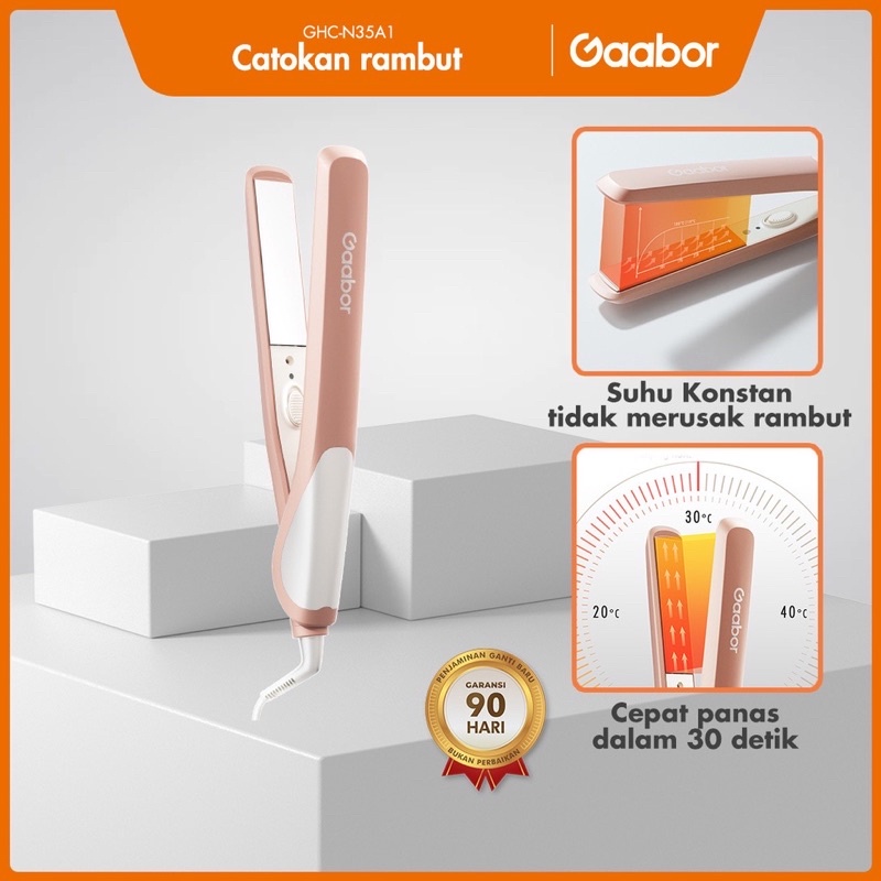 Gaabor 2in 1 Hair Straightener Curler Catokan Rambut Lurus Ikal Menghaluskan Rambut Anti Rambut Rusak /GHC-N35A1