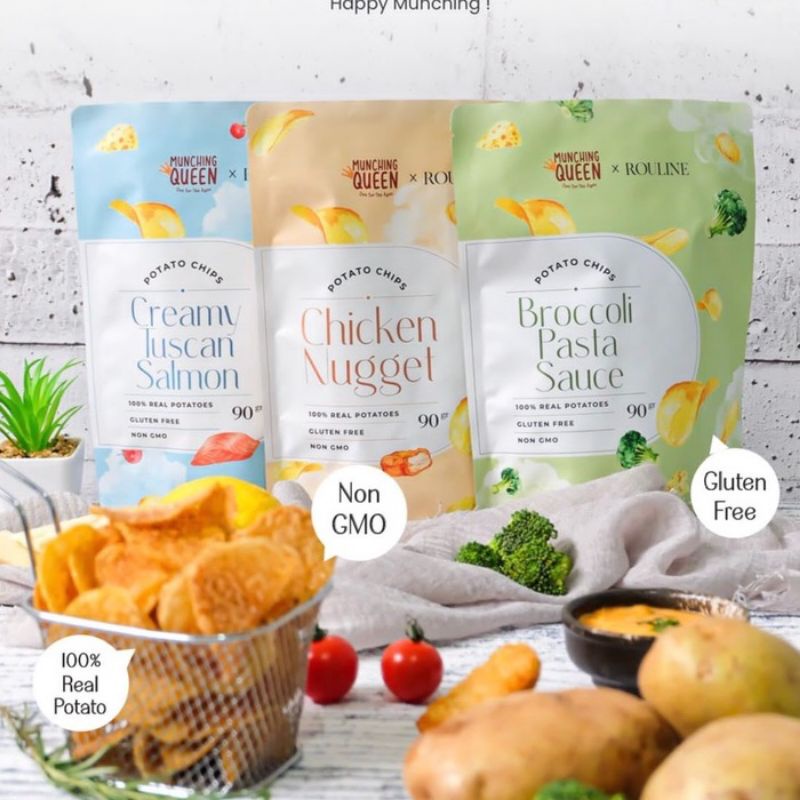 Munching Queen Potato Chips / Snack Keripik Kentang 90gr