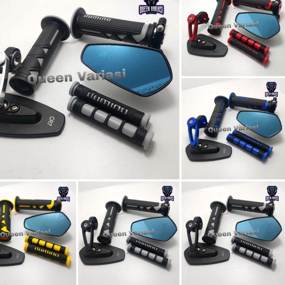 *New* Paket Spion Jalu Kaca Oval plus Handgrip Domino Plus Karet Handle Rem Domino ....