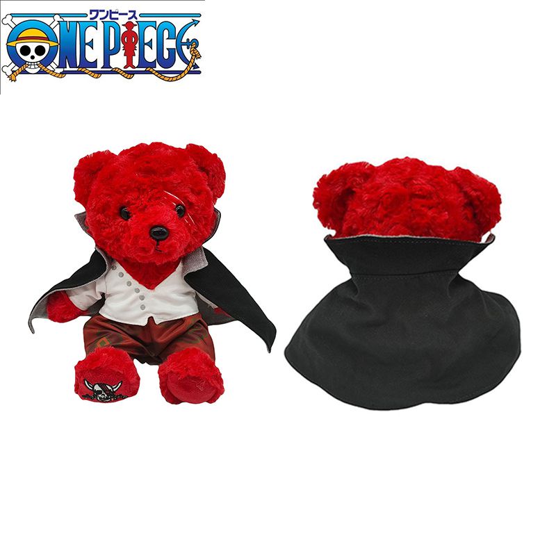 One Piece Shanks Red Teddy Bear Mainan Mewah Boneka Lembut Peluk Boneka Hadiah Anak 7.4in