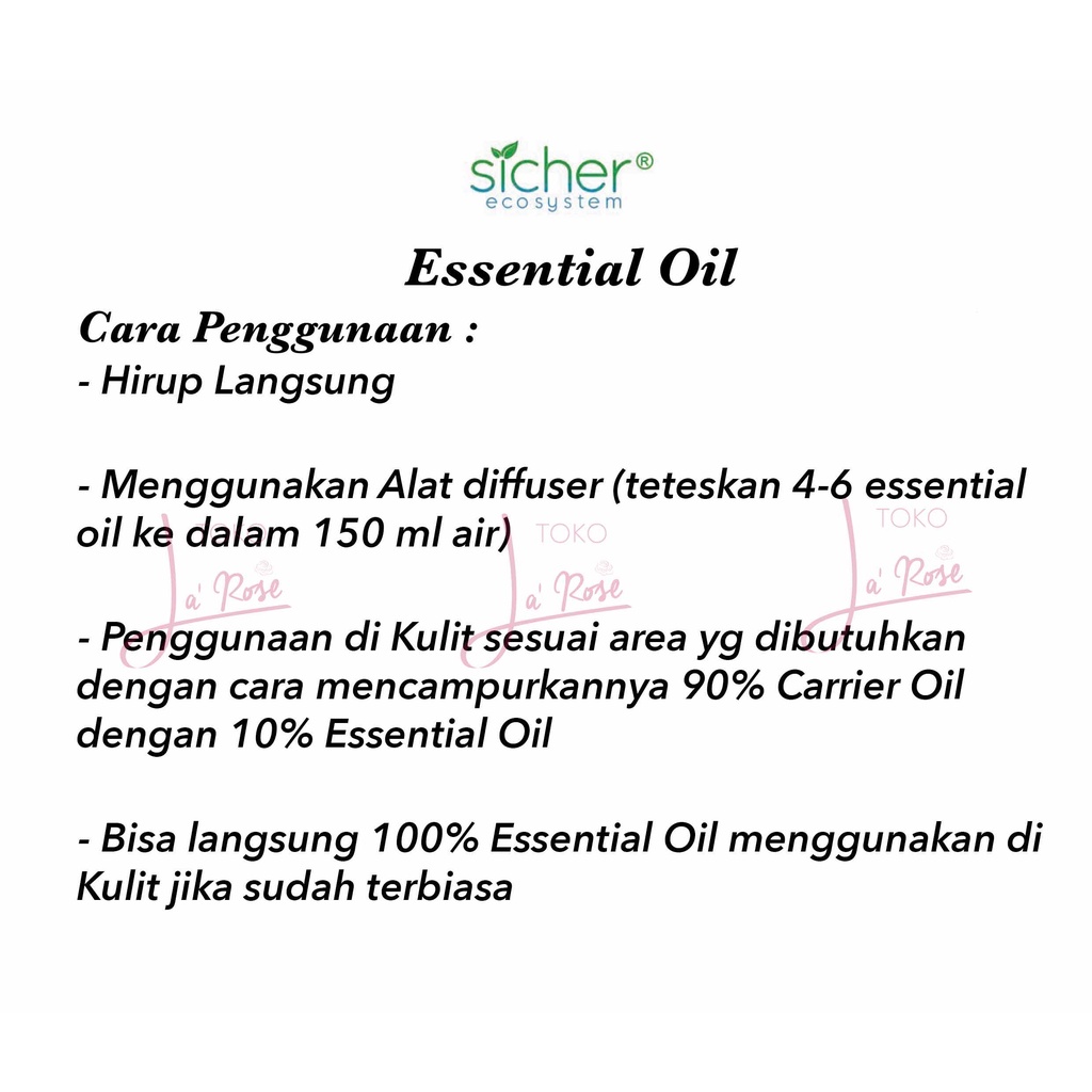 Sicher Essential Oil White Musk Aromatherapy Pengharum Pewangi Ruangan Aromaterapi 100ml