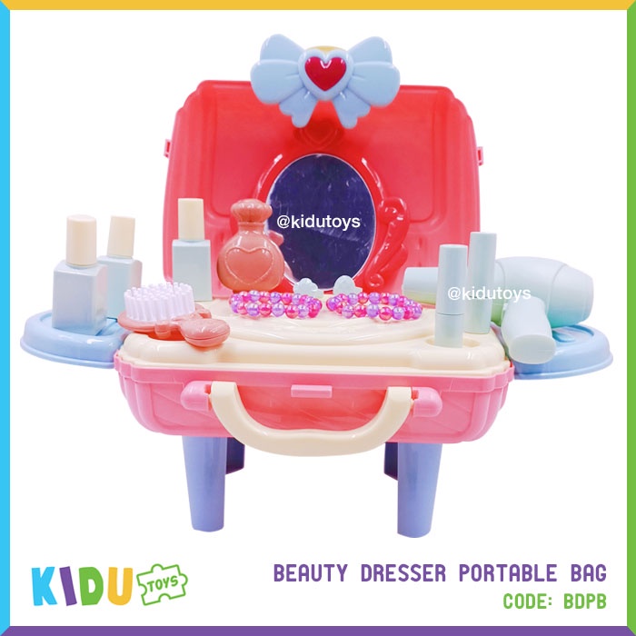 Mainan Anak Perempuan Beauty Dresser Portable Bag Kidu Toys