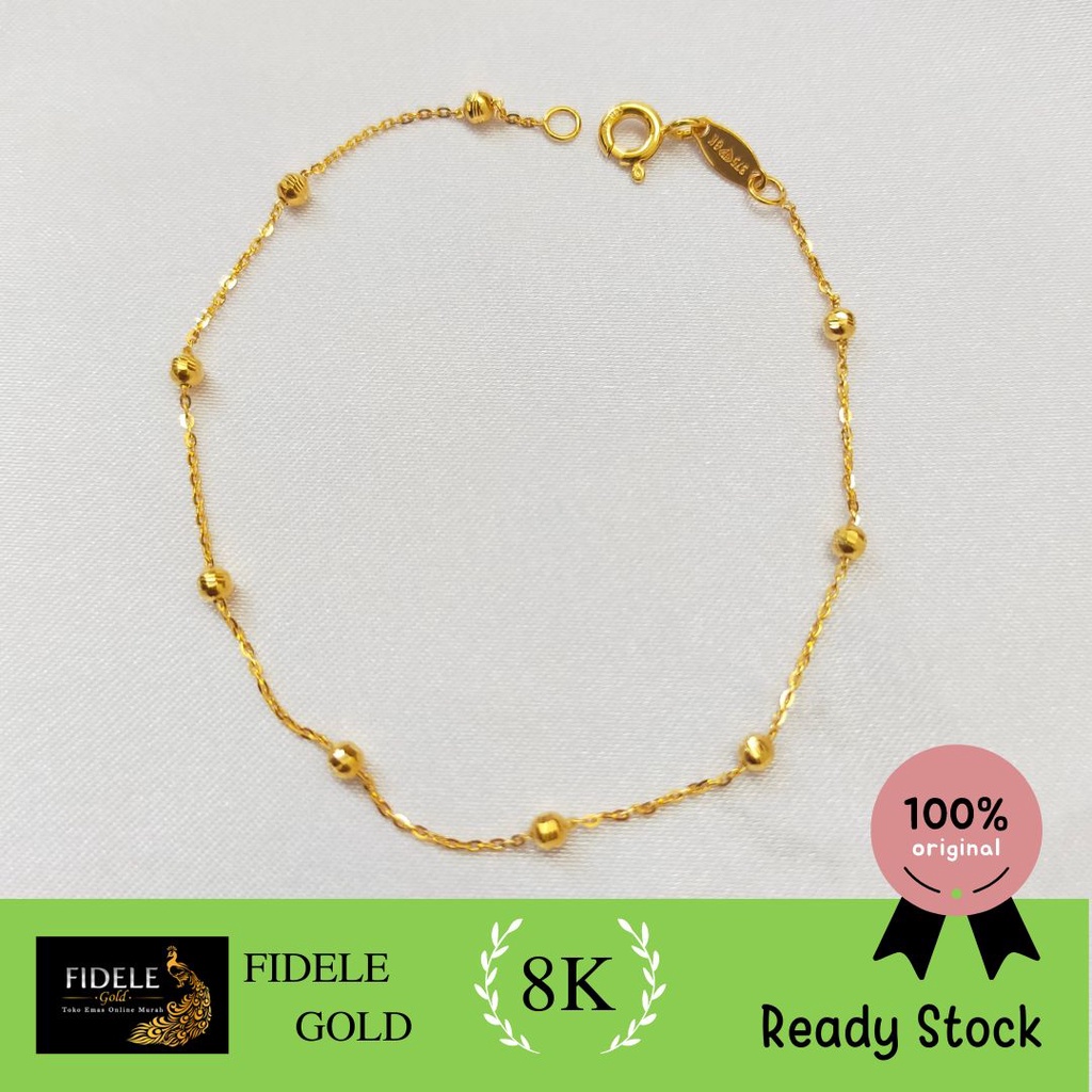Gelang Jedar Mikayla Merica Emas Asli Kadar Muda 375