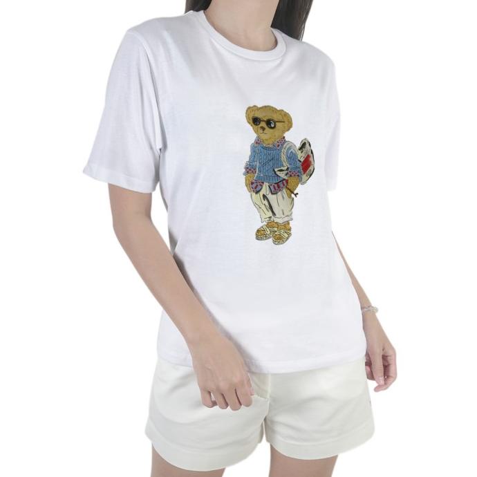 POLO - 7666.25 Ladies Crewneck Bear - White Termurah