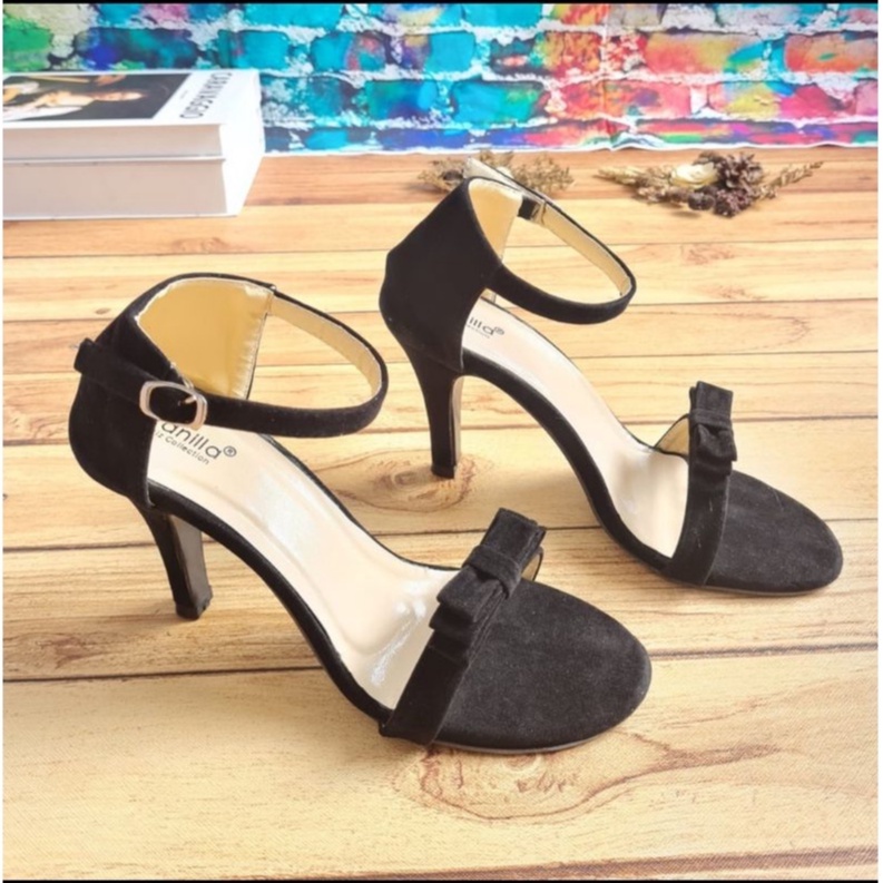 ABBUSHOES HS 94  High Heels Wanita Untuk Pesta Bahan Suede 9cm