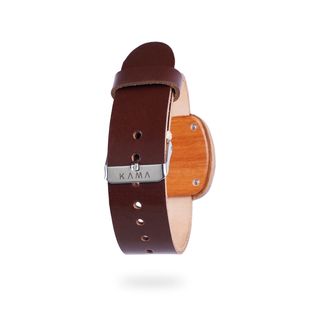 Kama Watch 2.0 Jam Tangan Kayu Jati Dial Putih