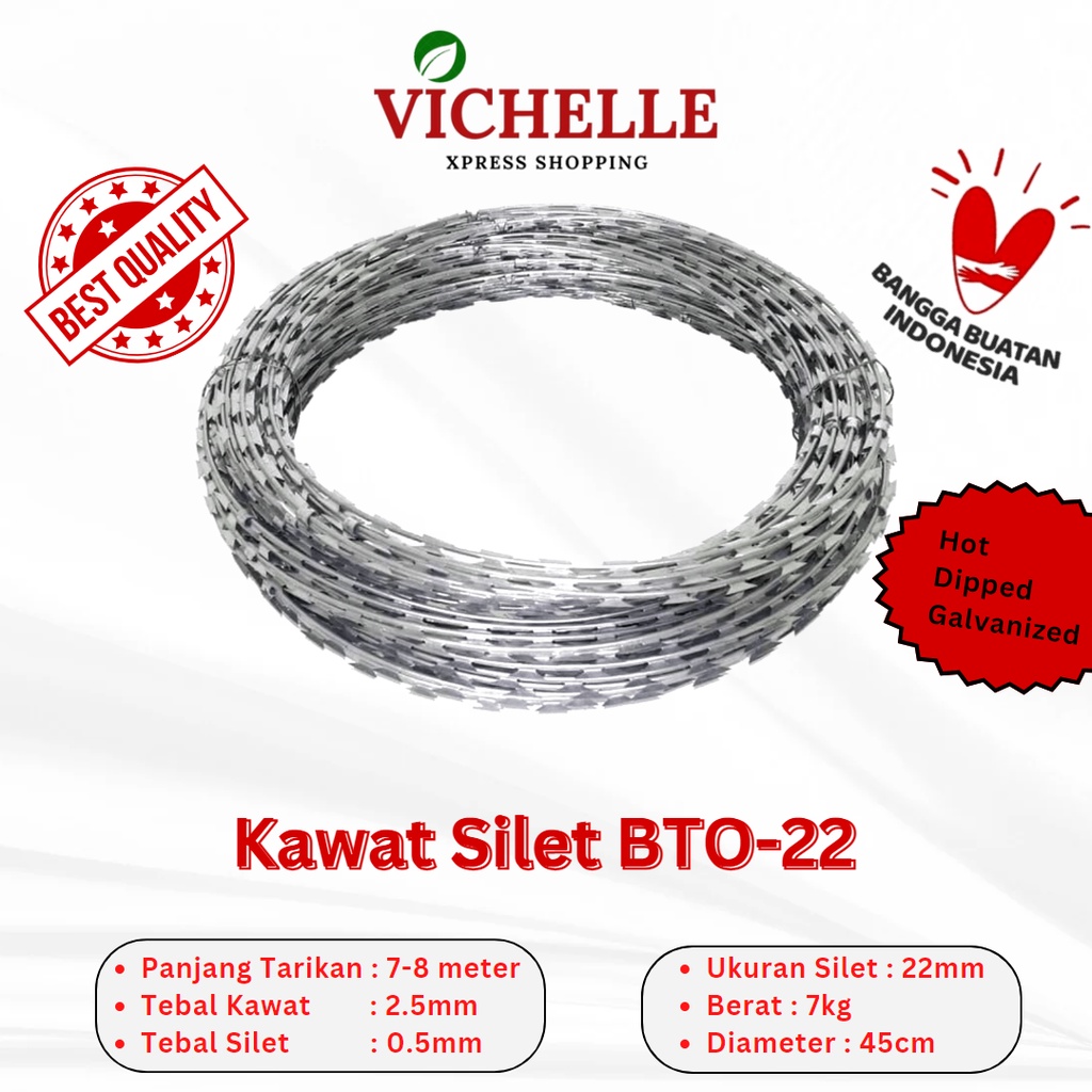 Jual Kawat Duri Silet / Razor Wire BTO 22 | Shopee Indonesia