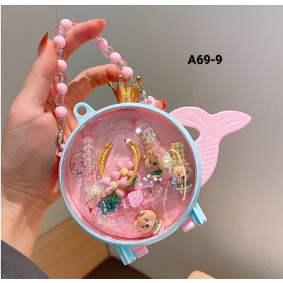 1 SET AKSESORIS ANAK JEPITAN RAMBUT KALUNG IKAT RAMBUT SKU A69