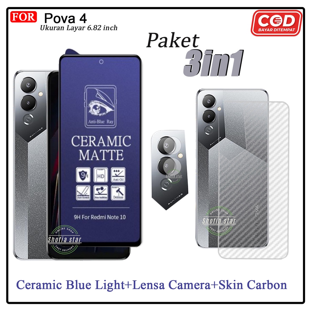 Anti Gores Ceramic Privacy Matte Pova 4 Pova 4 Pro Pova Neo 2 Pova 3 Pova 2 Tecno Spark 10 Pro Spark Go 2023 Anti Spy Full Cover