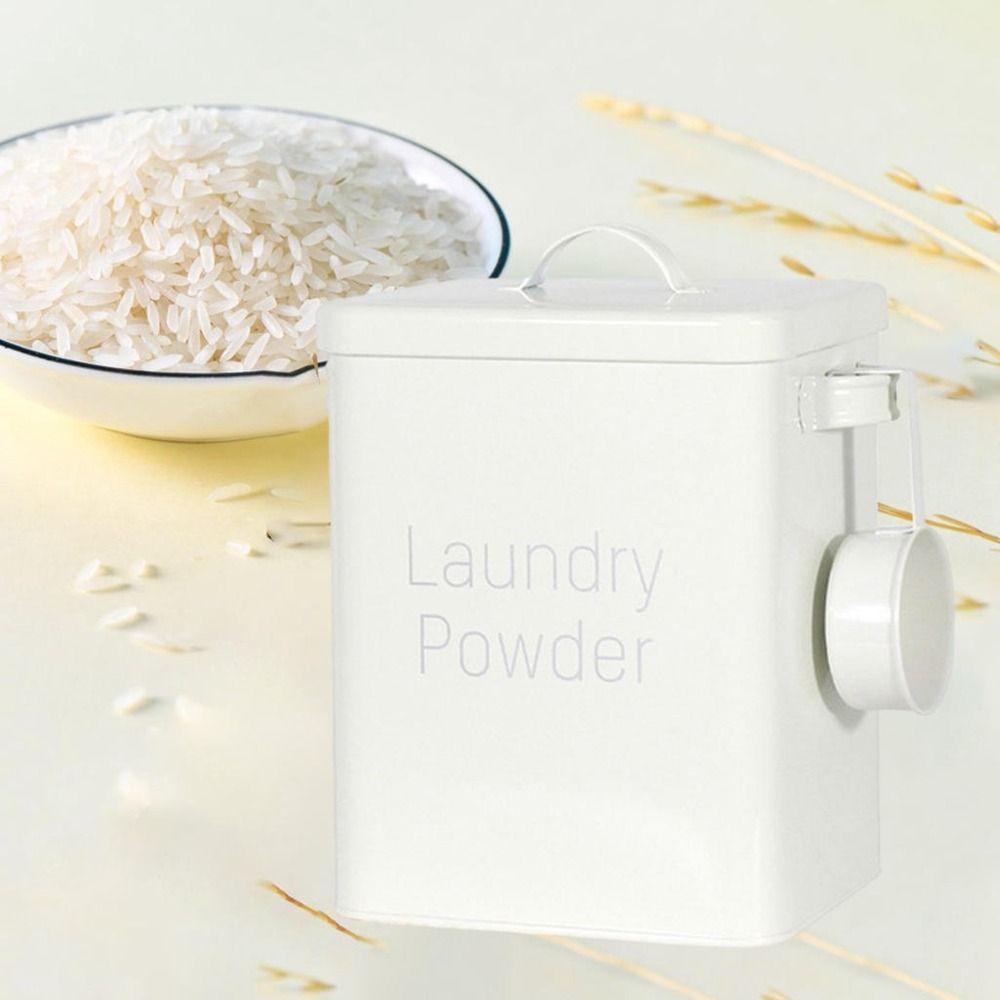 【 ELEGANT 】 Kotak Bubuk Cuci Ringan Kapasitas Besar Tin Box Removable Food Grain Rice Storage Tutup Kedap Udara Wadah Laundry Anti Karat