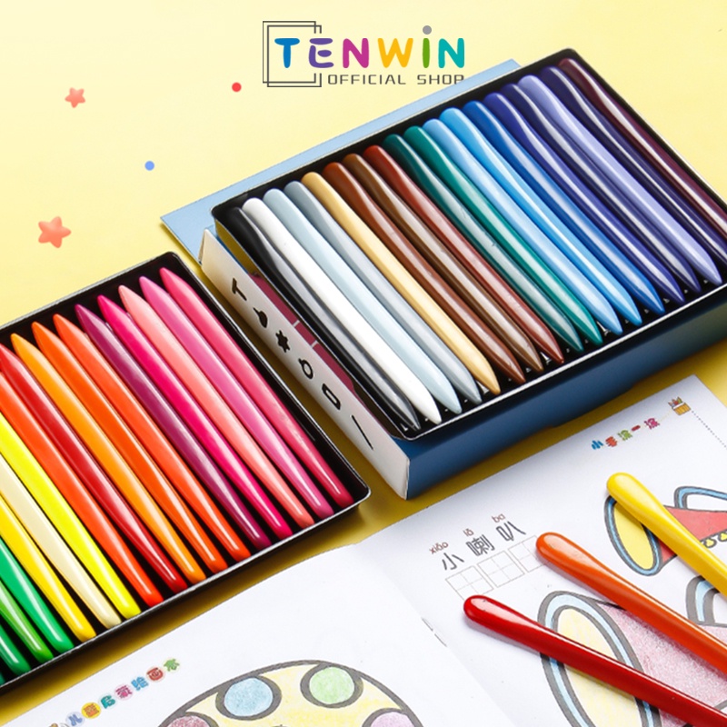 

Krayon Sekolah 12/24/36 Warna Cerah Bentuk segitiga ergonomis tidak beracun bisa dicuci-Tenwin