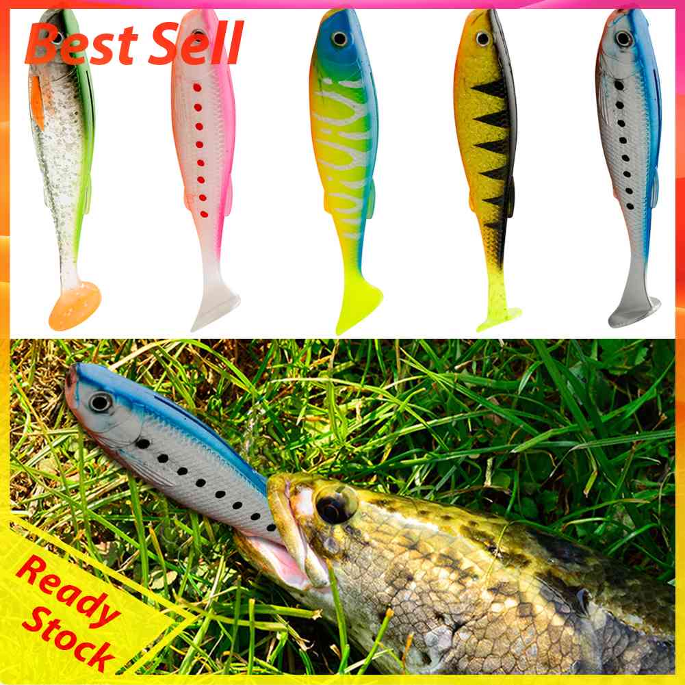 3pcs Soft Fish Bait Artificial T Tail Wobblers 100mm 11.5g Minnow Fishing Lure