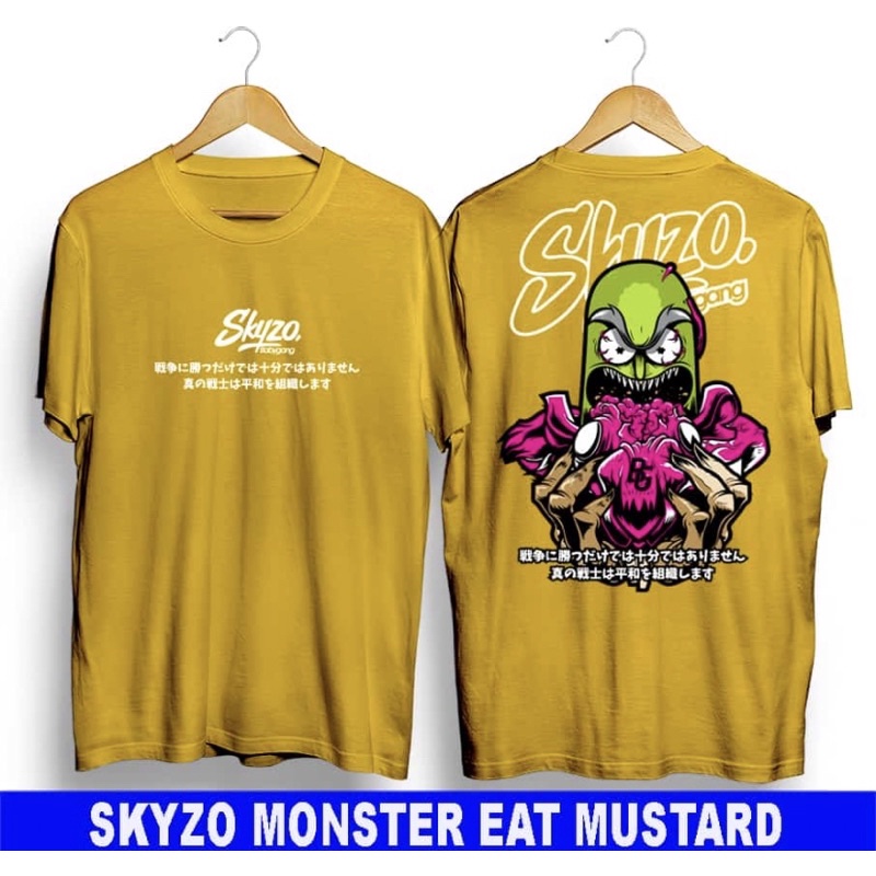 T-shirt Kaos/Baju Distro Original Skyzo Monster Eat Mustard
