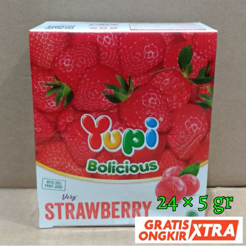 

YUPI PERMEN BOLICIOUS STRAWBERRY ISI 24PCS