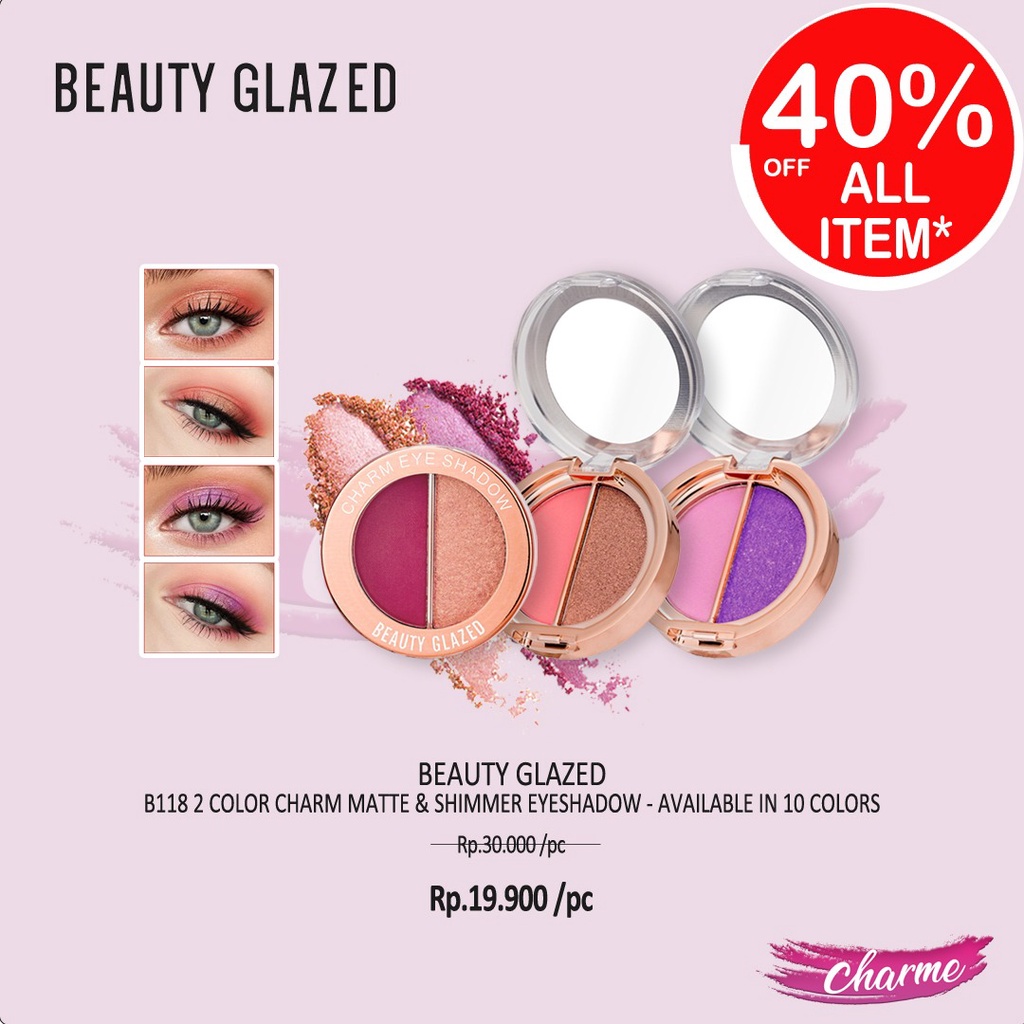 (READY &amp; ORI) Beauty Glazed 2 Color Charm Matte &amp; Shimmer Eyeshadow B118 B 118