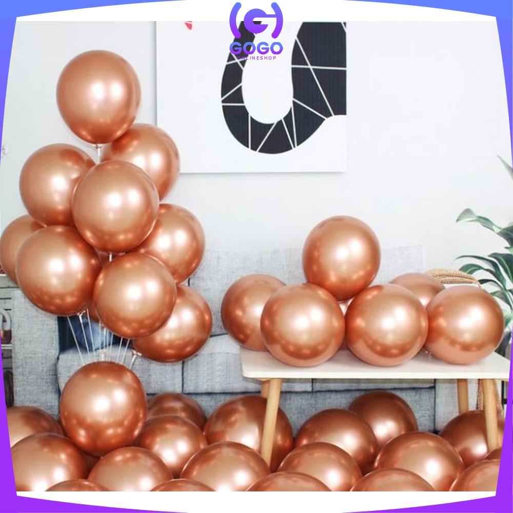 GOGO-C391 C393 Balon Latex Polos Tebal Metalik / Ballon Macaron Karet Latek Ulang Tahun / Balon Karet Warna Warni Ultah Helium